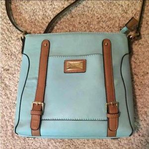 Blue and Tan Purse - Simply Noelle